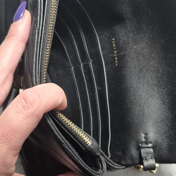 SOLD* Tory Burch Black Quilted Leather Clutch - Picture 9 of 9